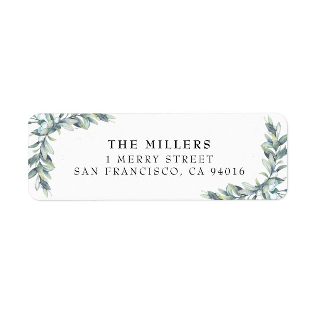 Winter Berries Christmas Holidays Address Labels (Front)