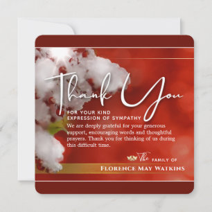 Winter Berries Christmas Sympathy Thank You Card