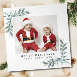 Winter Berries Christmas Trifold Photo Card<br><div class="desc">Personalise this elegant tri-fold card with your own greeting and beautiful photos to start spreading joy to your friends and family this holiday season.</div>