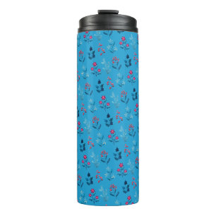 Winter berries & cosy cute blue thermal tumbler