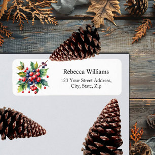Winter Berries Elegant Return Address