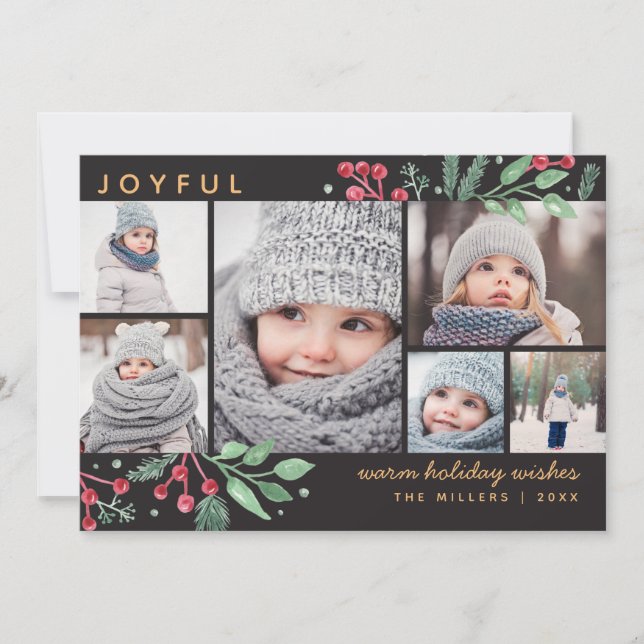 Winter Berries Greenery Christmas Multi-Photo (Front)