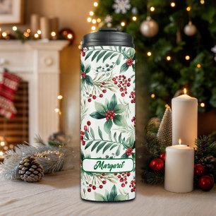Winter Berries Greenery Winter Thermal Tumbler
