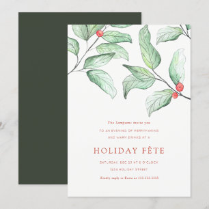 Winter Berries Holiday Party Invitations
