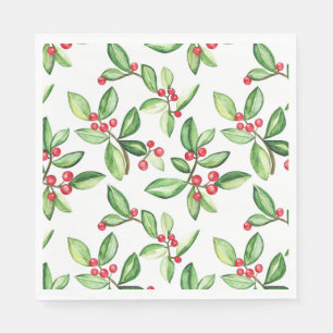 Winter berries pattern napkin
