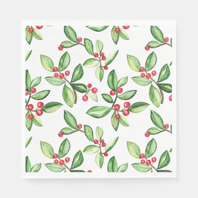 Winter berries pattern napkin (Front)