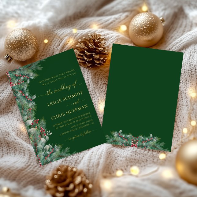 Winter Berries & Pine Watercolor Greenery Wedding  (Creator Uploaded)