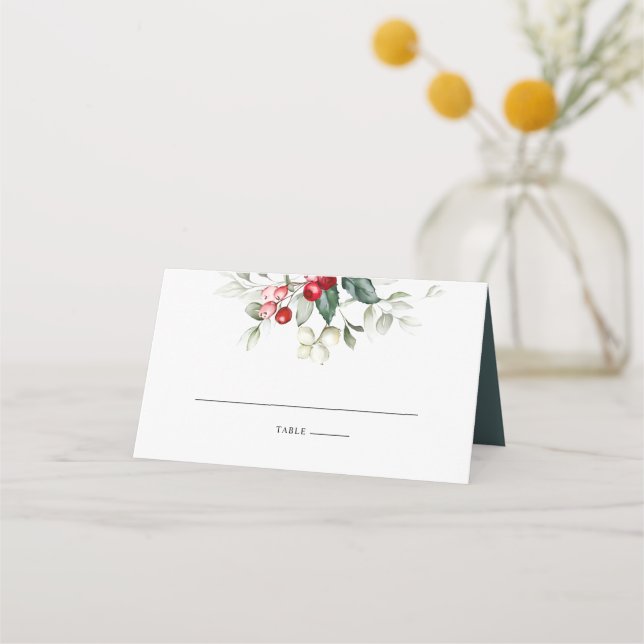 Winter Berries Place Card (Front)