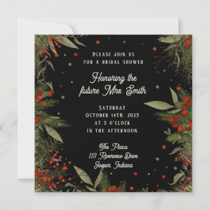 Winter Berries Pretty Inspirivity Bridal Shower Invitation