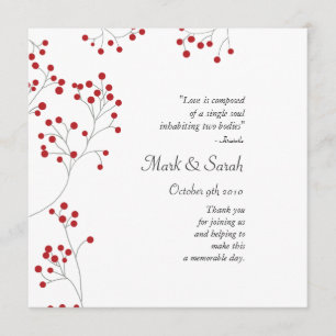 Winter Berries Red Wedding Program Programme