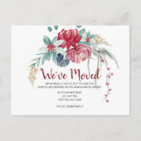 Winter Berries Rustic Moving Holiday Announcement