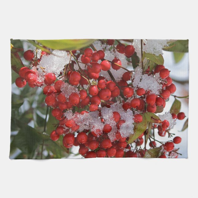 Winter Berries. Tea Towel (Horizontal)