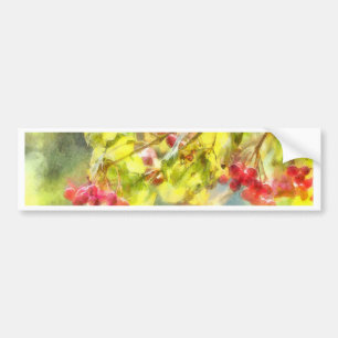 Winter Berries Watercolor Bumper Sticker