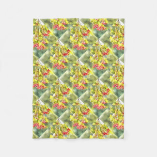 Winter Berries Watercolor Fleece Blanket