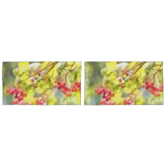 Winter Berries Watercolor Pillowcase