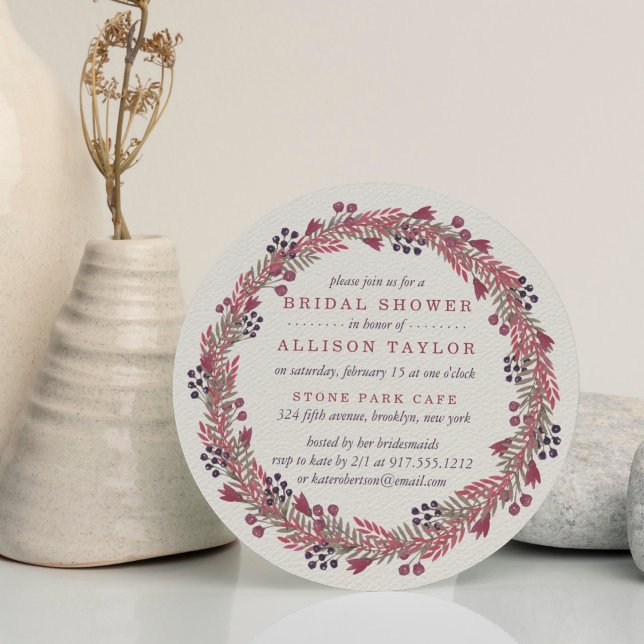 Winter Berry Bridal Shower Invitation (Creator Uploaded)