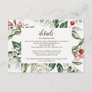 Winter Berry Christmas Wedding Details Enclos Enclosure Card
