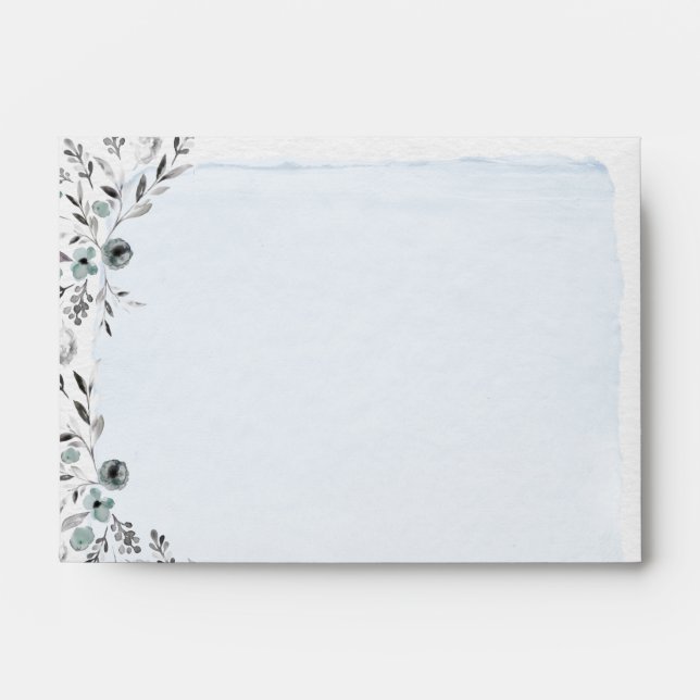 Winter Berry Floral Wreath Holiday Envelope (Front)