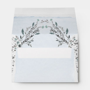 Winter Berry Floral Wreath Holiday Envelope
