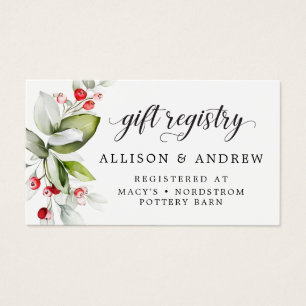 Winter Berry Gift Registry Card
