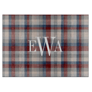 Winter Berry Harvest Tweed Plaid Custom Cutting Board