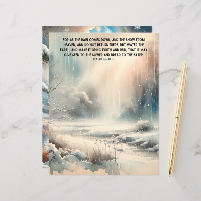 Winter Bible Verses Paper Craft Cardstock (Front/Back In Situ)