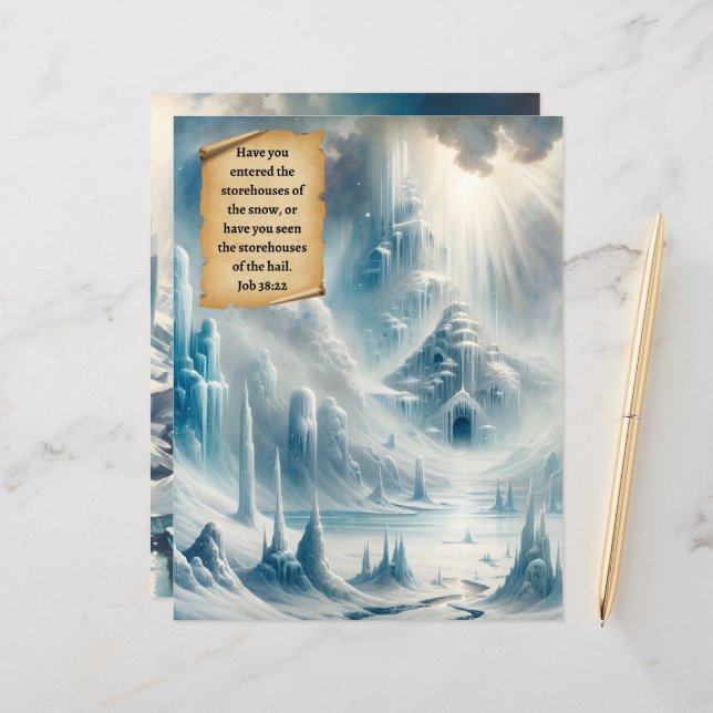 Winter Bible Verses Paper Craft Cardstock (Front/Back In Situ)