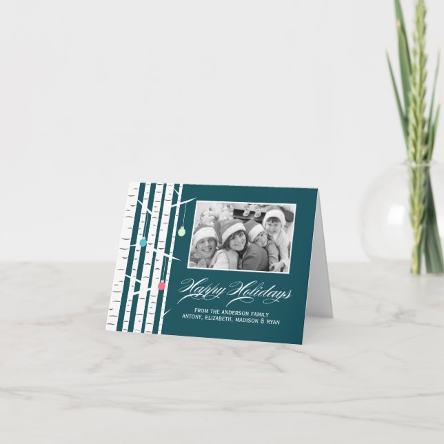 Winter Birch Christmas Holiday Cards (Front)