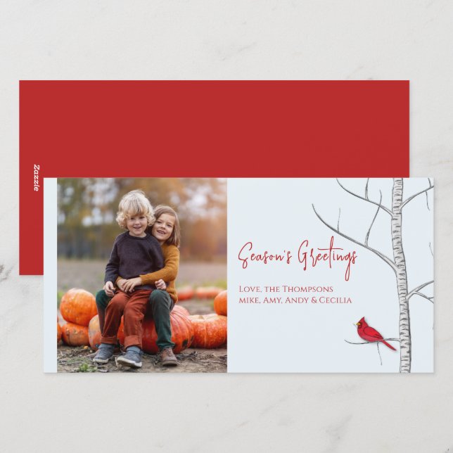Winter Birch Tree Photo Card (Front/Back)