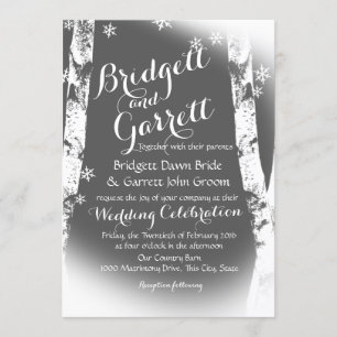 Winter Birch Trees Design Wedding Invitation
