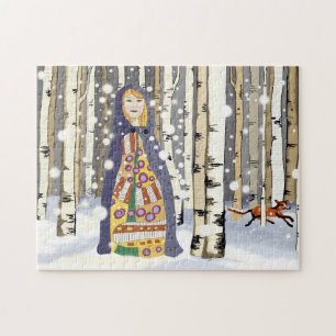 Winter birch woods jigsaw puzzle