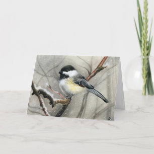winter bird chickadee CARD