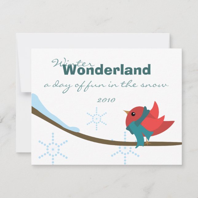 Winter Bird Invitation (Front)
