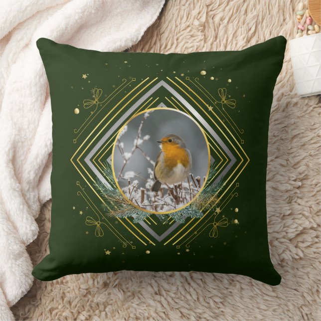 Winter Bird Throw Pillow (Blanket)