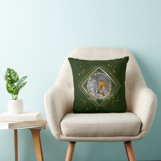 Winter Bird Throw Pillow