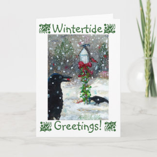 Winter Birds at the feeder Greeting Card