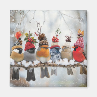 Winter Birds, birdlovers, cute birds Magnet