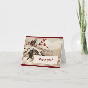Winter Birds Christmas Thank You Card