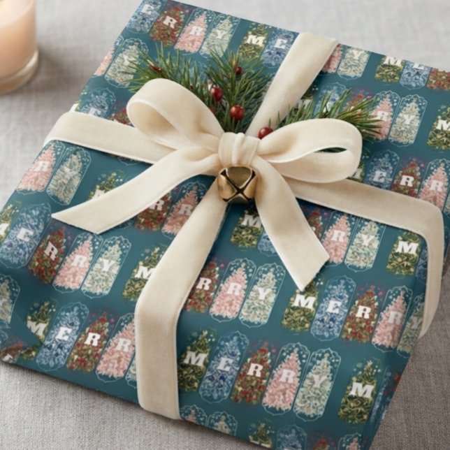 Winter Birds Decorated Trees Wrapping Paper (Creator Uploaded)