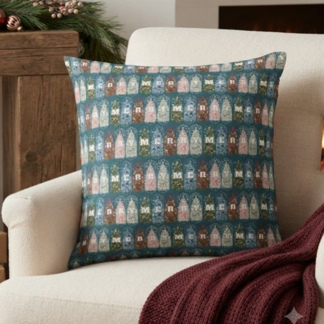 Winter Birds Decorated Trees Wrapping Paper Cushion (Creator Uploaded)