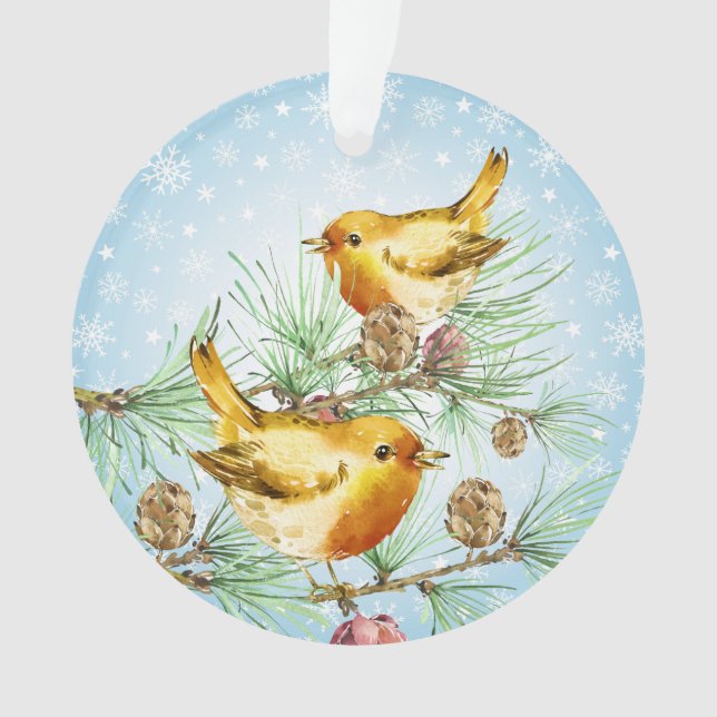 Winter Birds - Finch Ornament (Front)