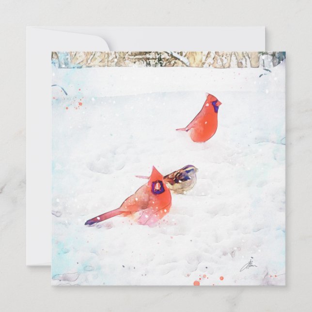 Winter Birds from a Window Card (Front)