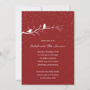 Winter Birds Holiday Party Invitations