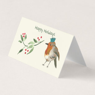 Winter birds holiday stationery - Robin Redbreast