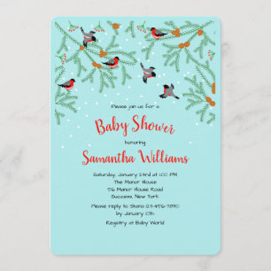 Winter Birds Invitation