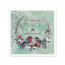 Winter Birds Pine Branch Wreath Christmas