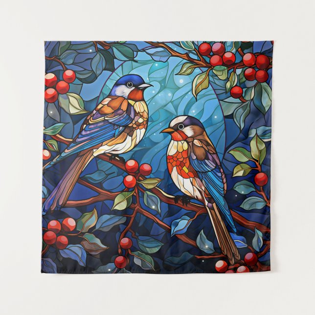 Winter Birds Tapestry (Front)