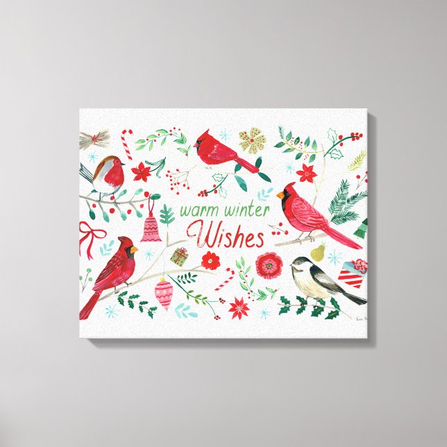 Winter Birds - Warm Wishes Canvas Print (Front)