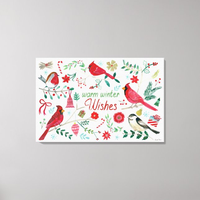 Winter Birds - Warm Wishes Canvas Print (Front)