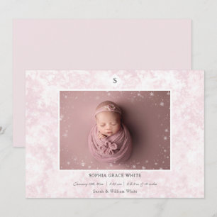 Winter Birth Announcement Baby Girl
